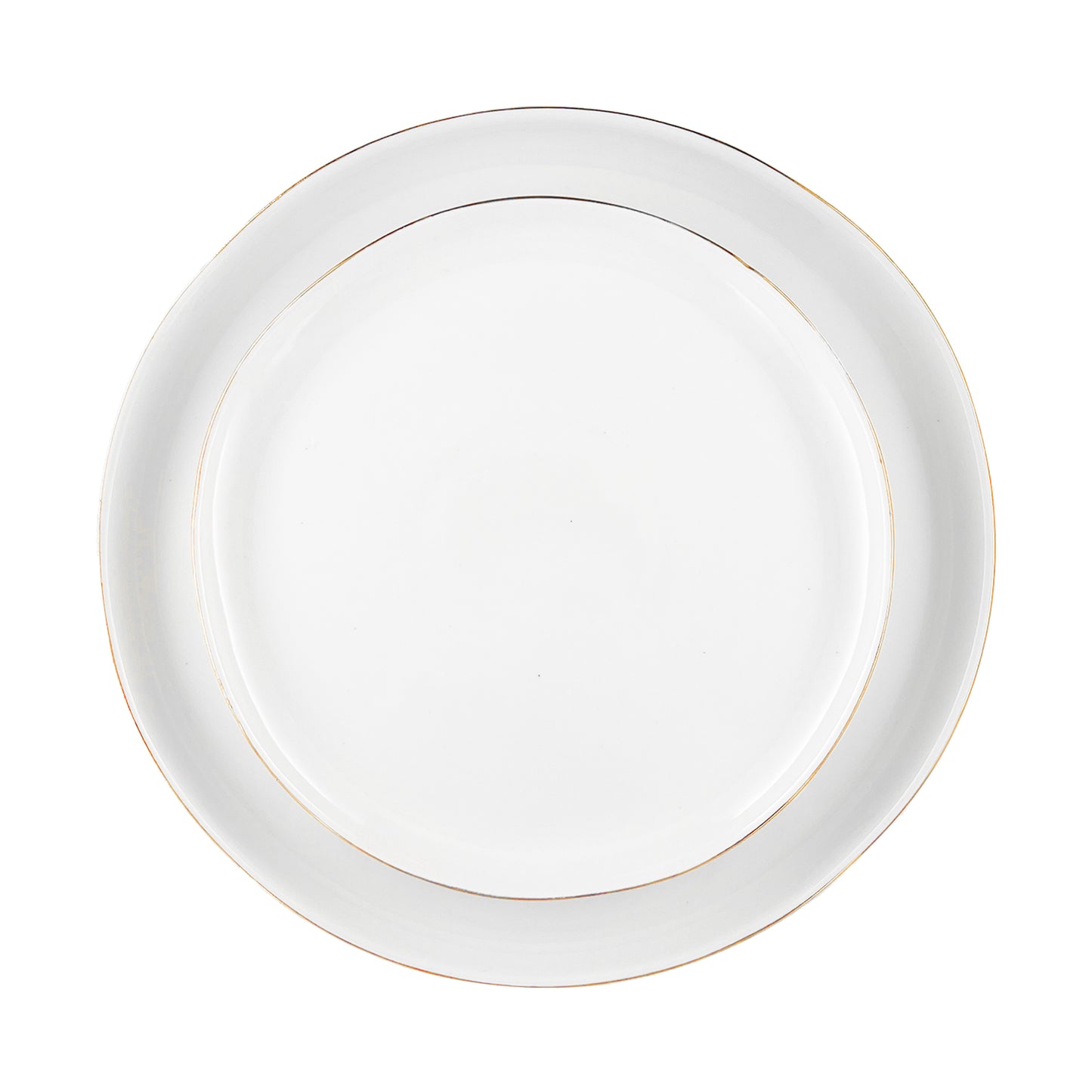 Abbesses Gold Rim Porcelain 16 Piece Dinnerware Set, Service For 4