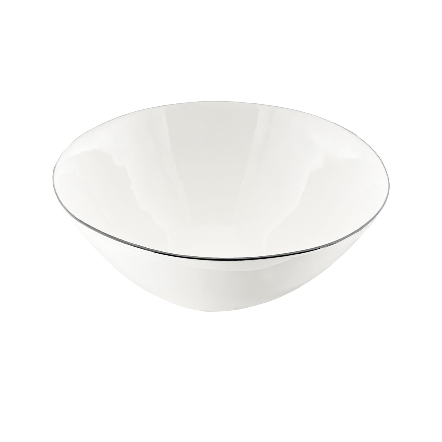 Abbesses Black Rim Porcelain Serving Bowl, Set of 2