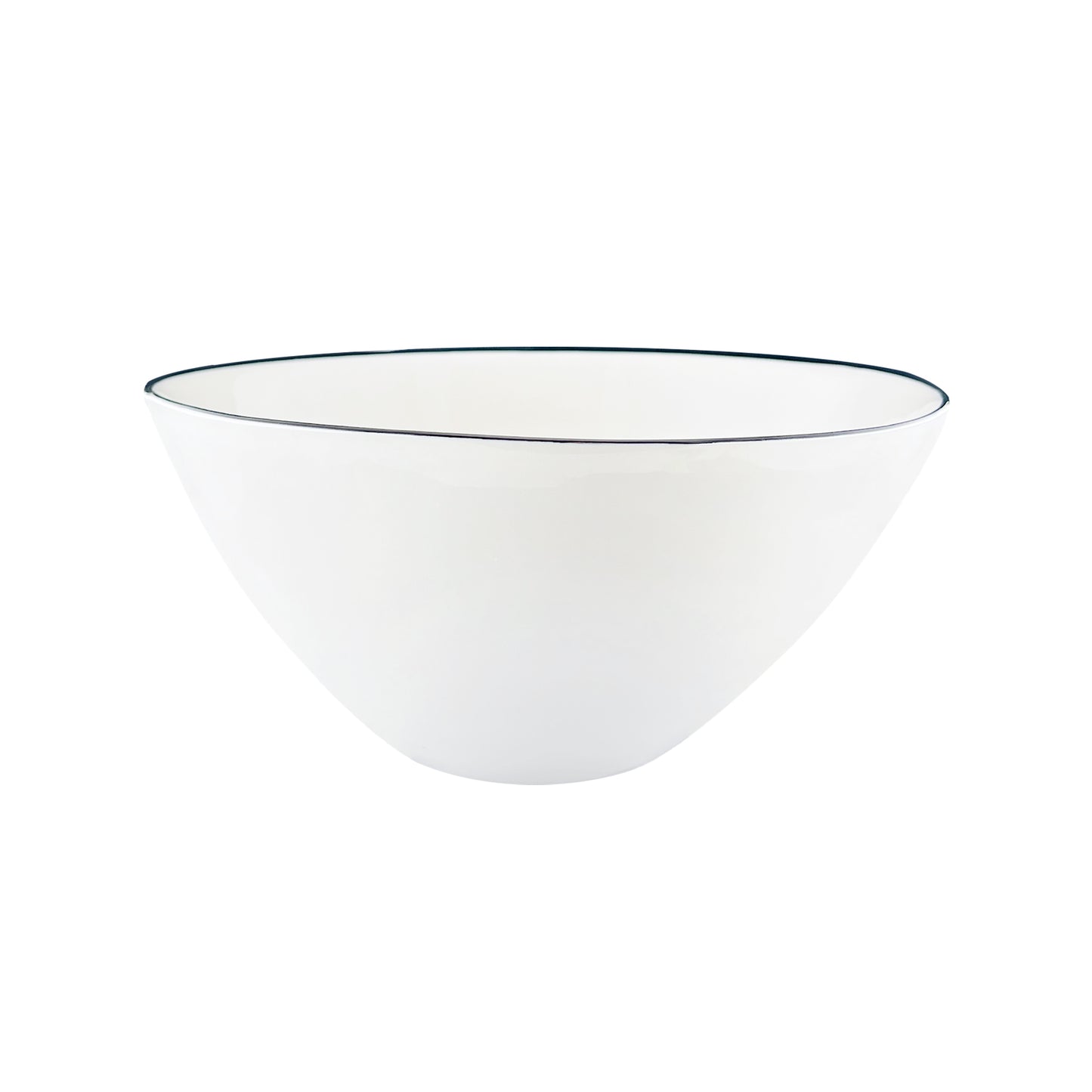 Abbesses Black Rim Porcelain Serving Bowl, Set of 2
