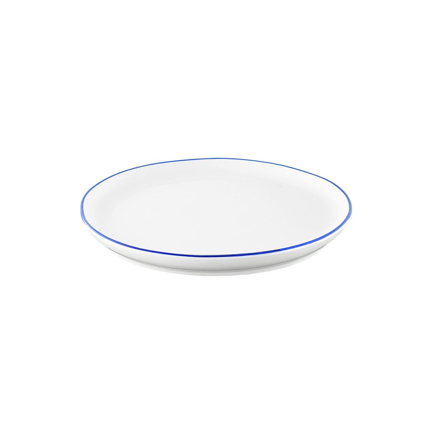 Abbesses Blue Rim Porcelain Salad Plate, Set of 4