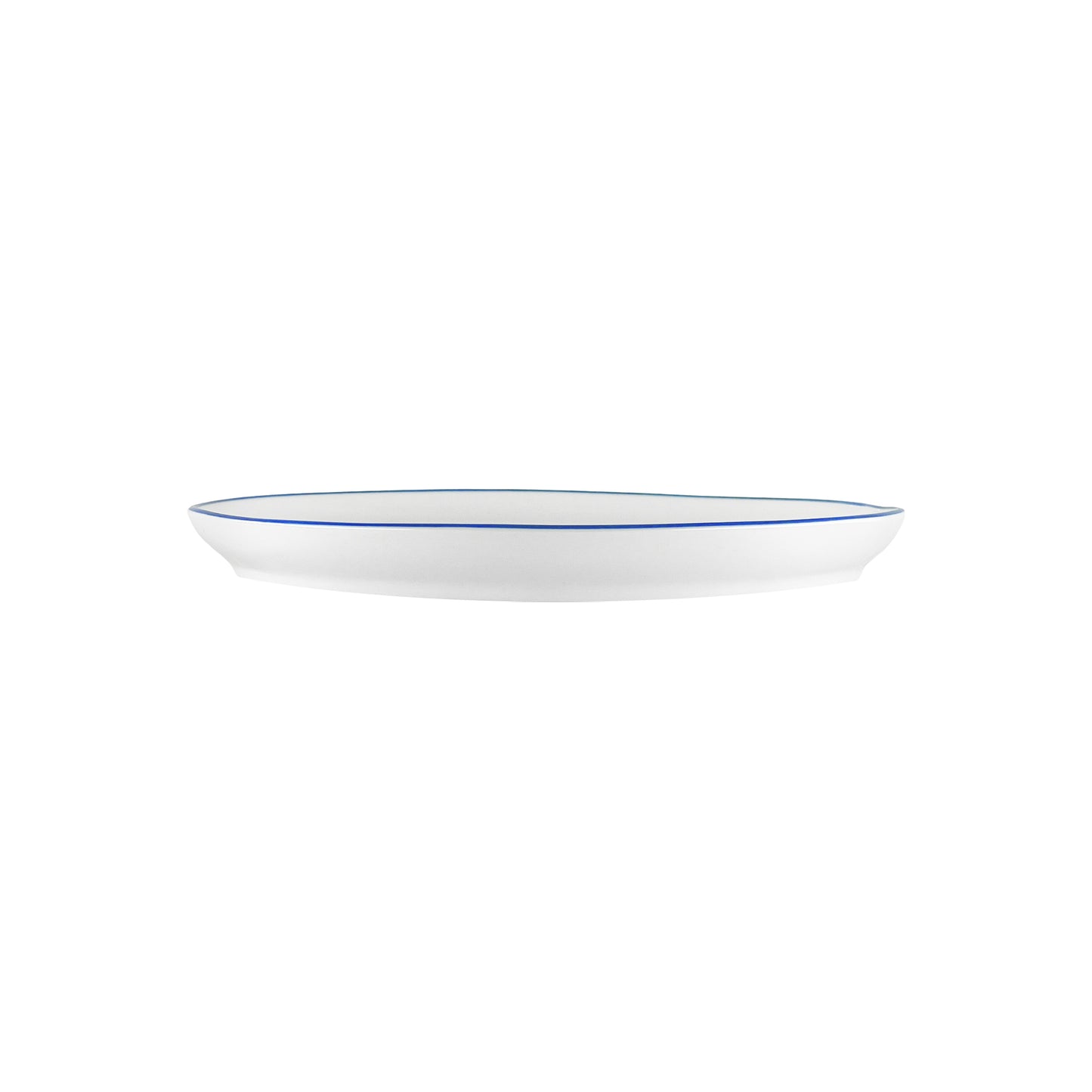 Abbesses Blue Rim Porcelain Salad Plate, Set of 4