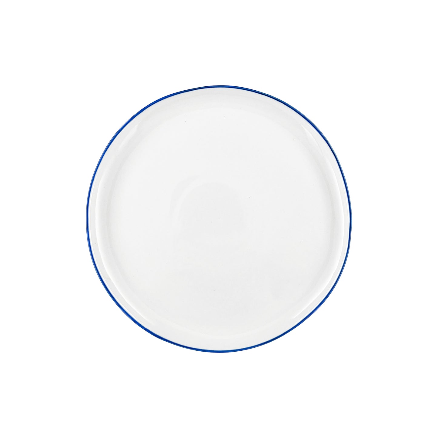 Abbesses Blue Rim Porcelain Salad Plate, Set of 4