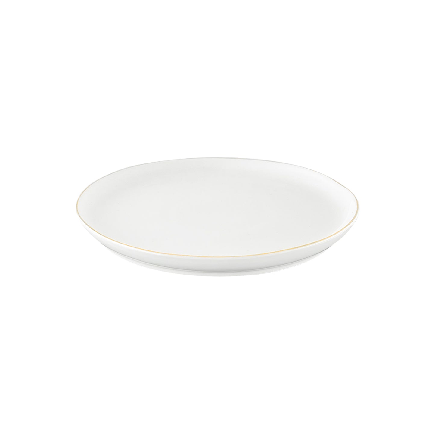 Abbesses Gold Rim Porcelain 4 Piece Dinnerware Set, Service For 1