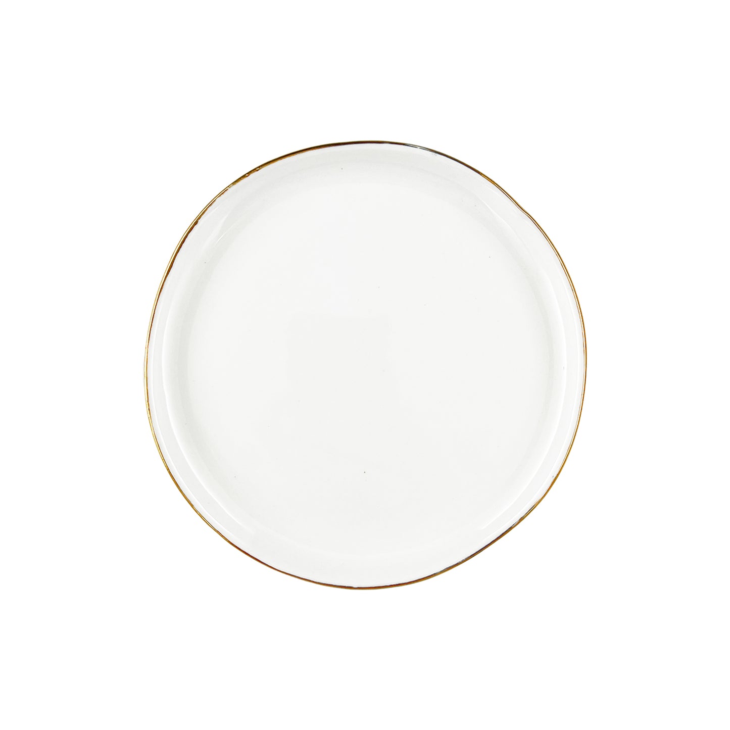 Abbesses Gold Rim Porcelain 4 Piece Dinnerware Set, Service For 1