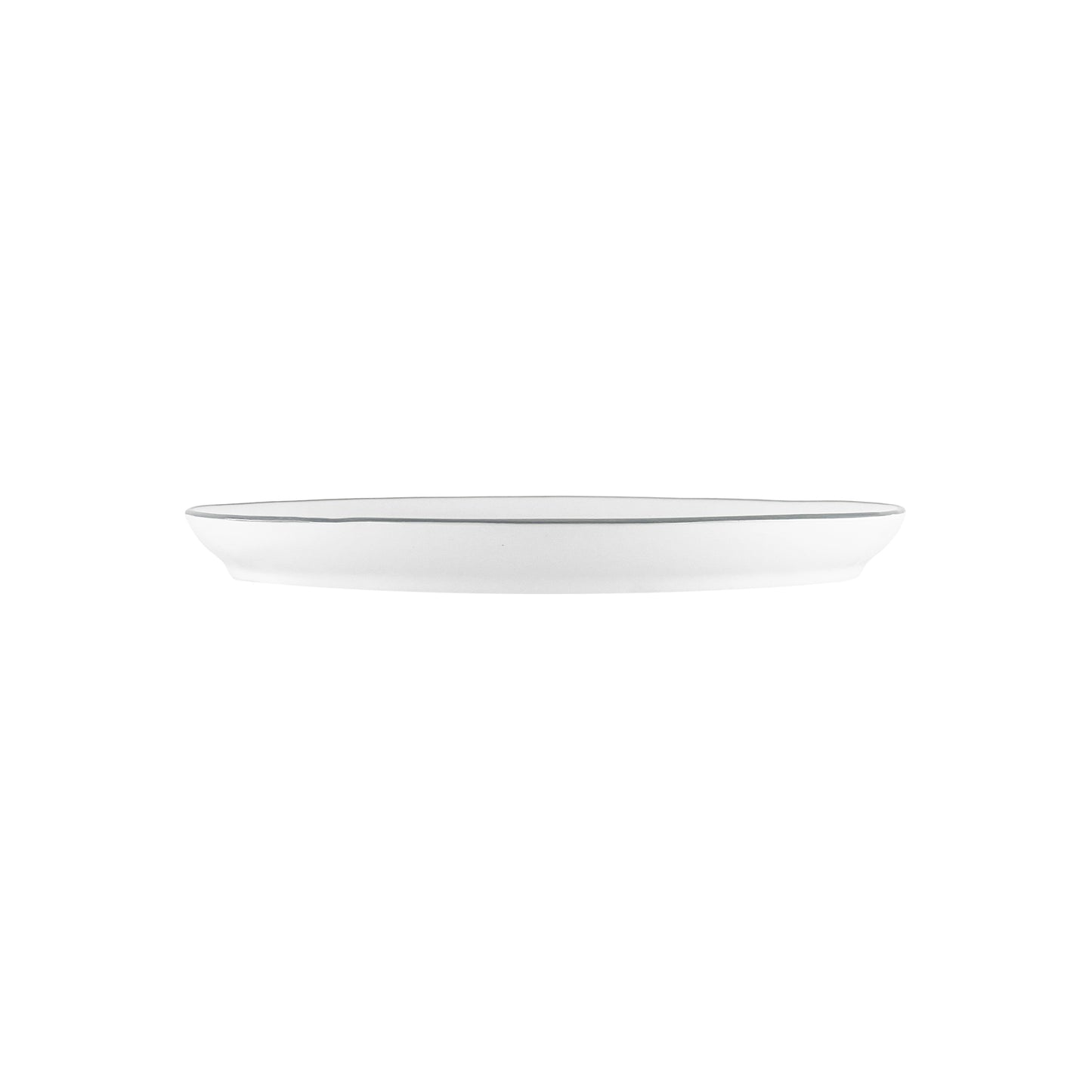 Abbesses Grey Rim Porcelain 16 Piece Dinnerware Set, Service For 4