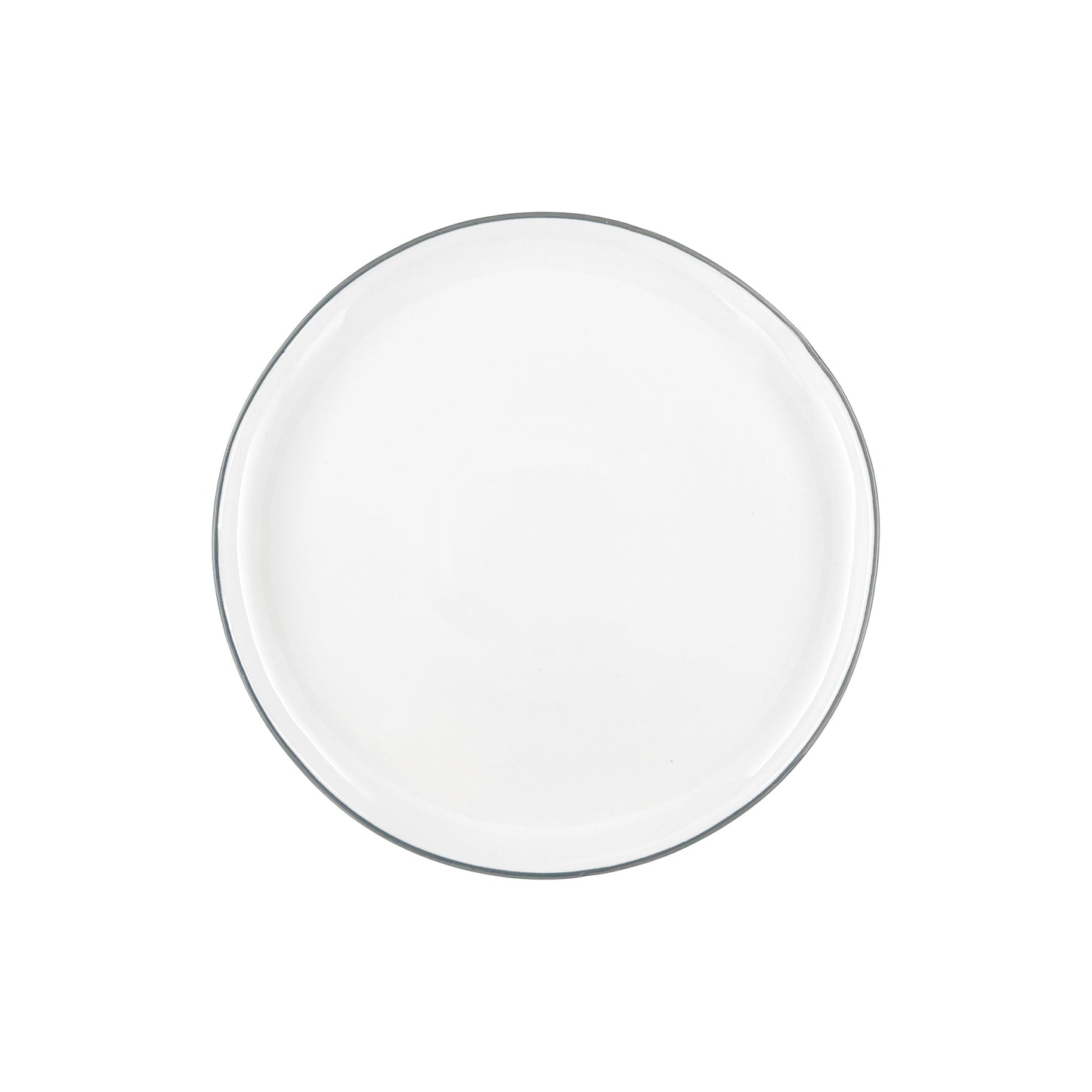 Abbesses Grey Rim Porcelain 16 Piece Dinnerware Set, Service For 4