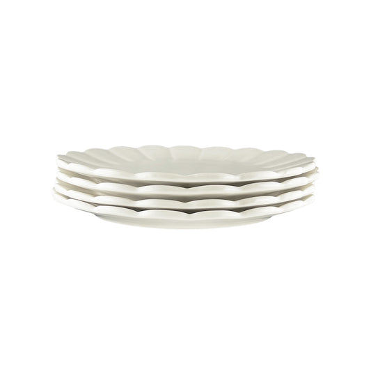 Lafayette Pearl White Stoneware Dinner Plate, Set of 4
