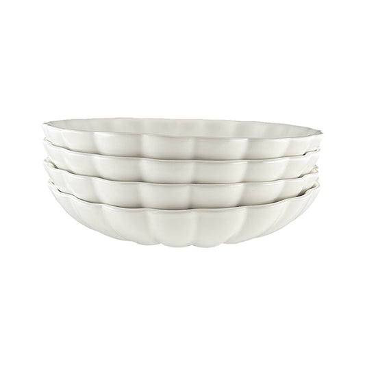 Lafayette Pearl White Stoneware Pasta Bowl, Set of 4