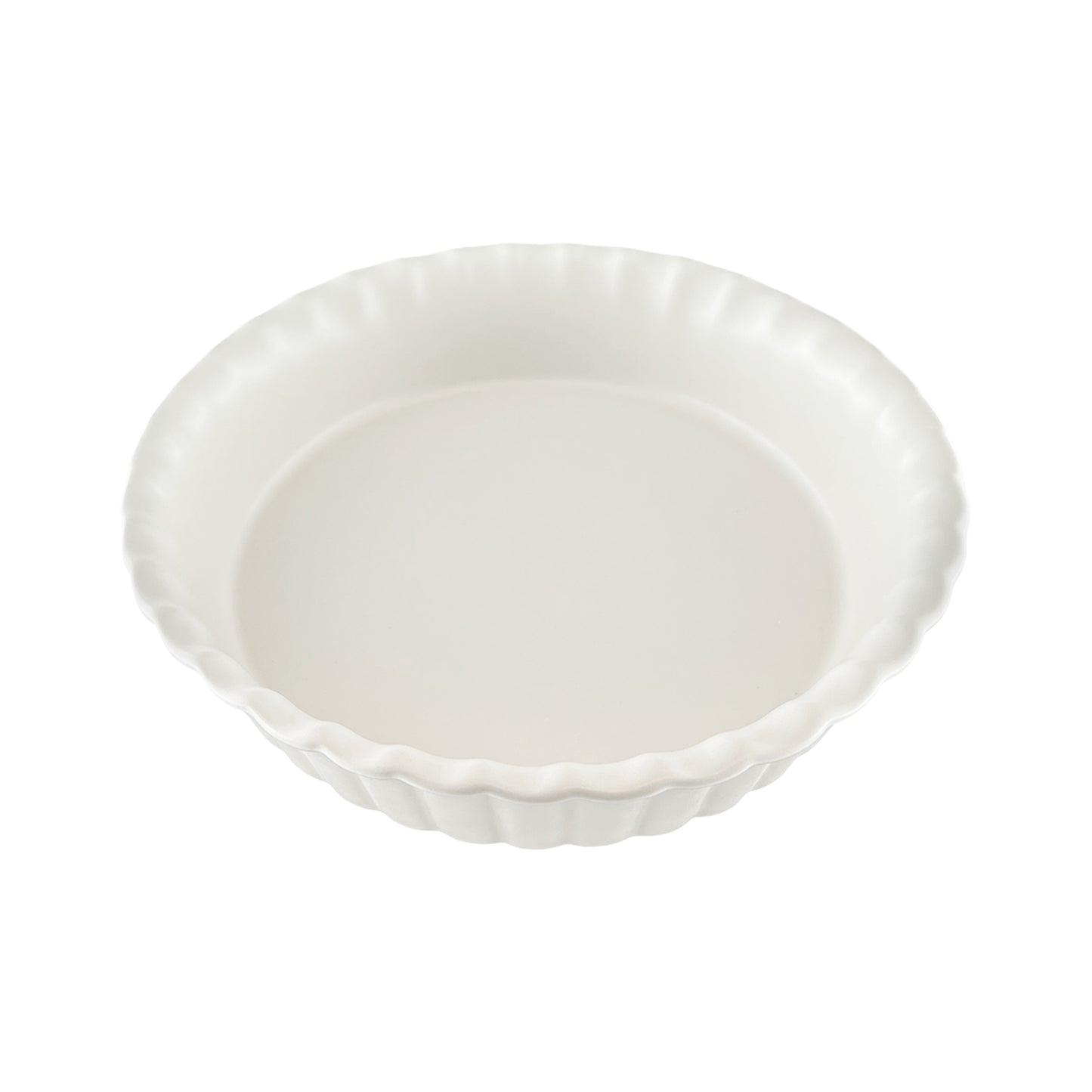 Lafayette Round Pearl White Stoneware Baker