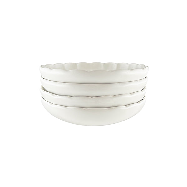 Lafayette Pearl White Stoneware Salad Bowl, Set of 4