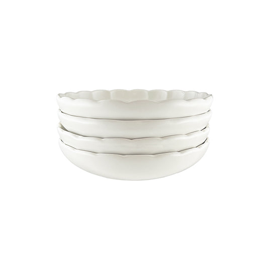 Lafayette Pearl White Stoneware Salad Bowl, Set of 4