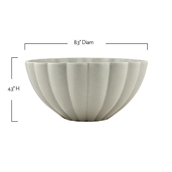 Lafayette Round Pearl White Stoneware Serving Bowl