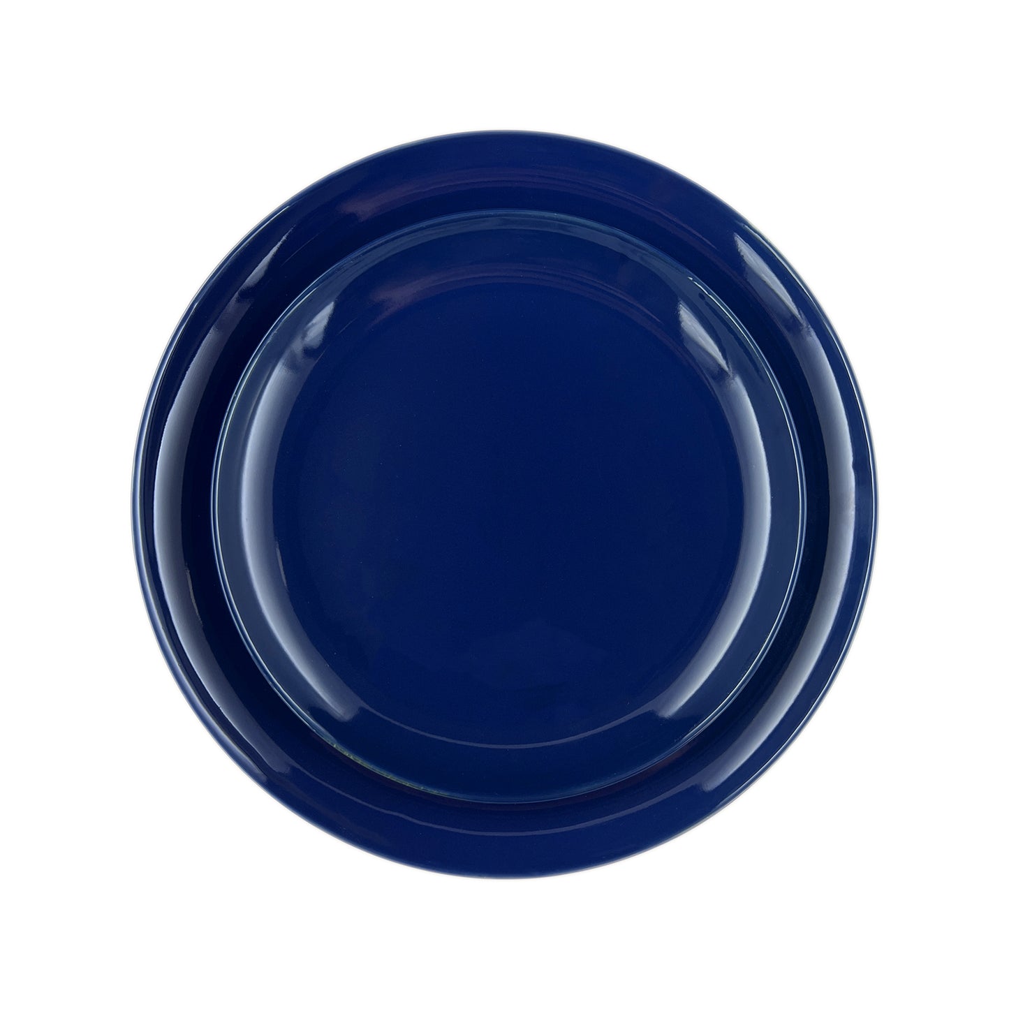 Shell Bisque Indigo Porcelain 4 Piece Dinnerware Set, Service For 1