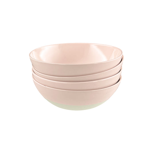 Shell Bisque Soft Pink Porcelain Cereal Bowl, Set of 4