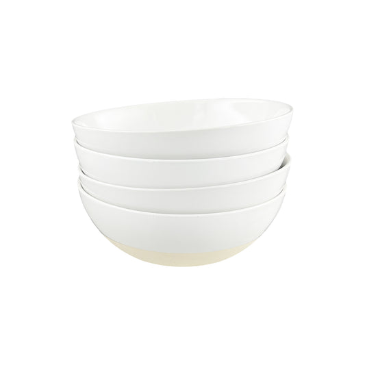 Shell Bisque White Porcelain Cereal Bowl, Set of 4
