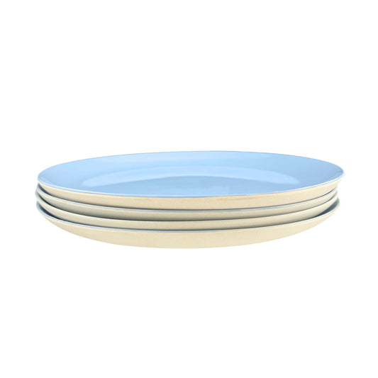 Shell Bisque Blue Porcelain Dinner Plate, Set of 4