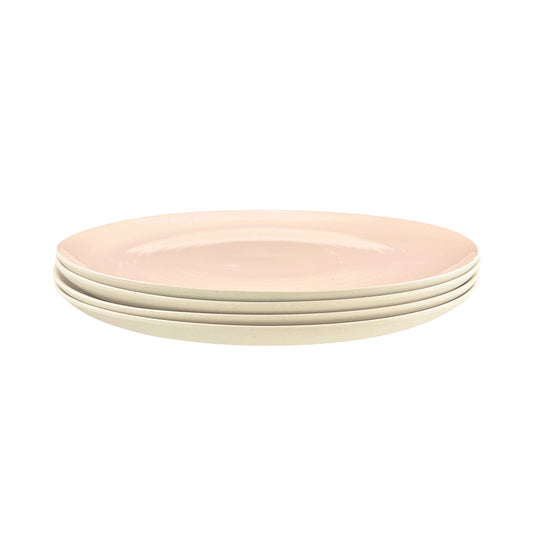 Shell Bisque Soft Pink Porcelain Dinner Plate, Set of 4