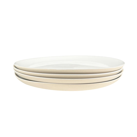 Shell Bisque White Porcelain Dinner Plate, Set of 4