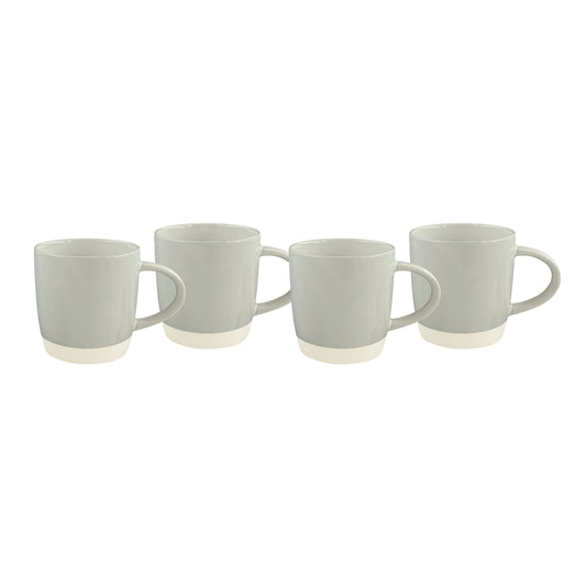 Shell Bisque Grey Porcelain Mug, Set of 4