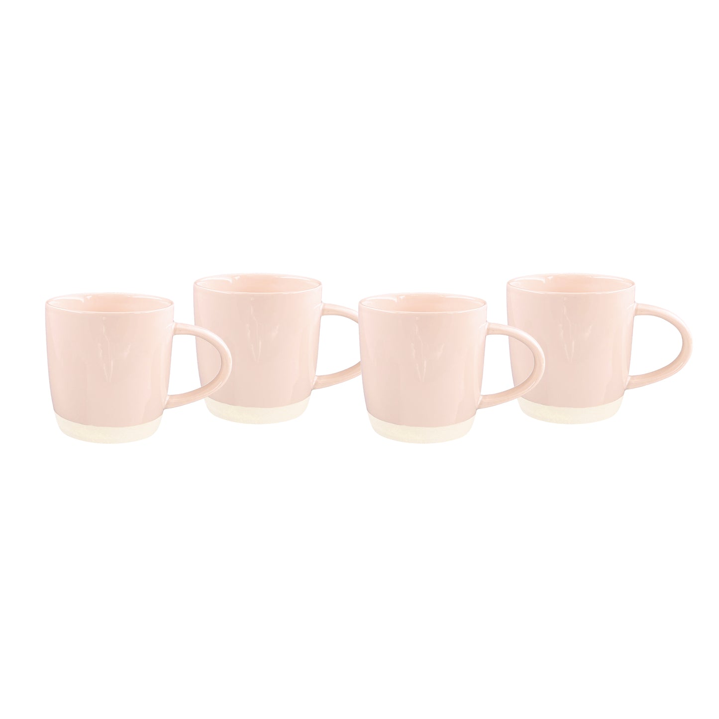Shell Bisque Soft Pink Porcelain Mug, Set of 4