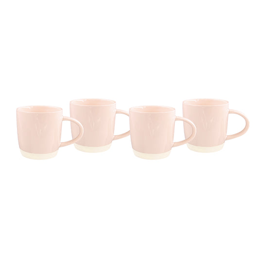 Shell Bisque Soft Pink Porcelain Mug, Set of 4