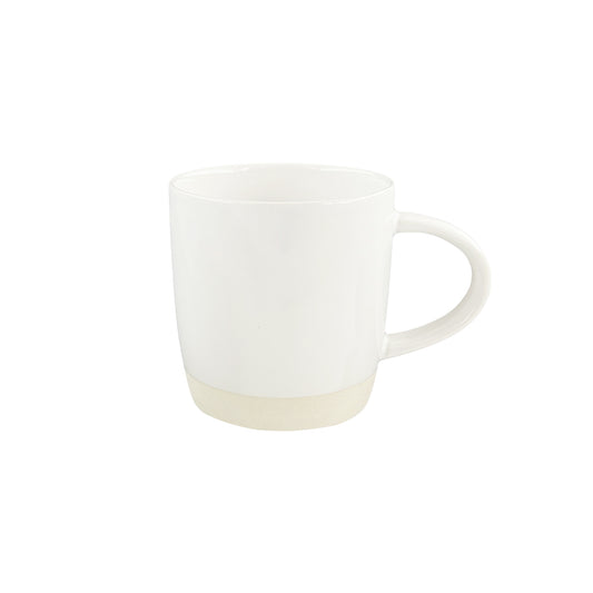Shell Bisque White Porcelain Mug, Set of 4