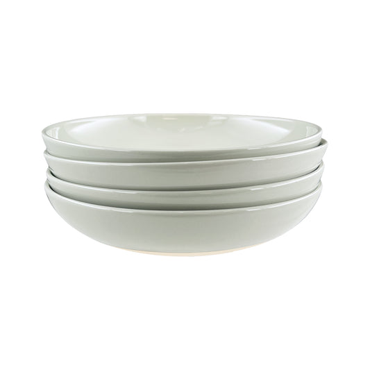 Shell Bisque Grey Porcelain Pasta Bowl, Set of 4