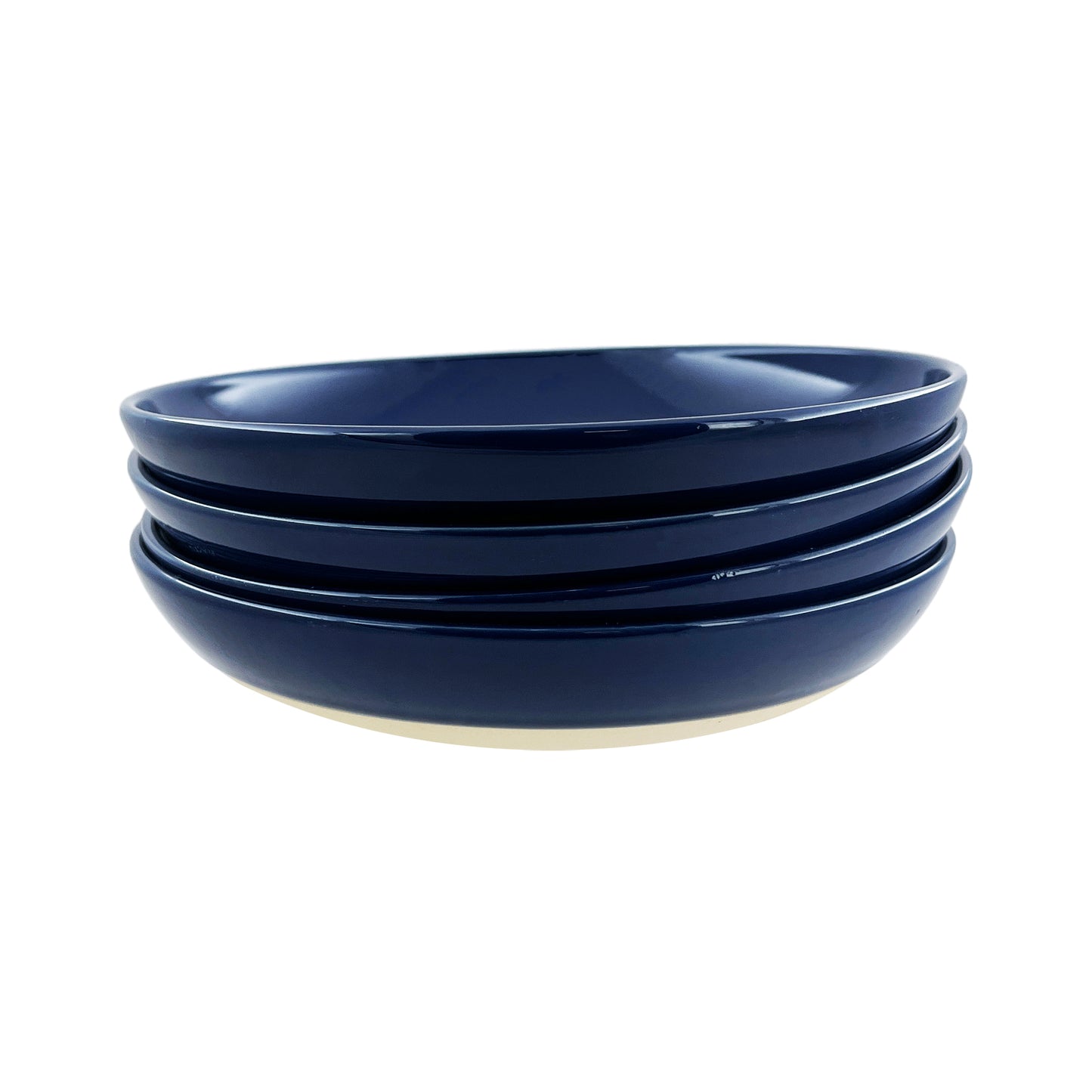 Shell Bisque Indigo Porcelain Pasta Bowl, Set of 4