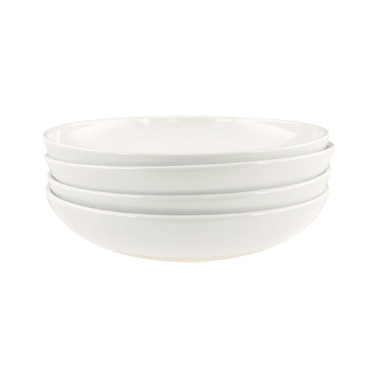 Shell Bisque White Porcelain Pasta Bowl, Set of 4