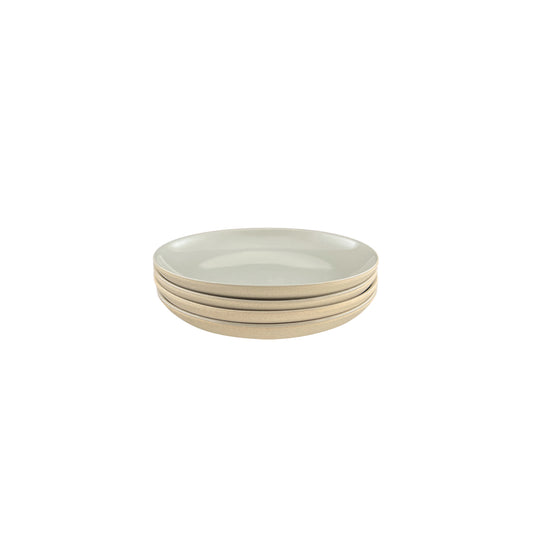 Shell Bisque Grey Porcelain Tidbit Plate, Set of 4