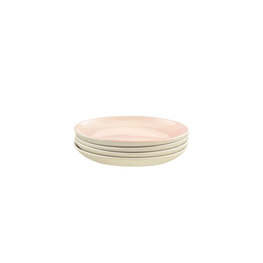 Shell Bisque Soft Pink Porcelain Tidbit Plate, Set of 4