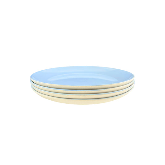 Shell Bisque Blue Porcelain Salad Plate, Set of 4