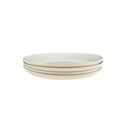 Shell Bisque Grey Porcelain Salad Plate, Set of 4