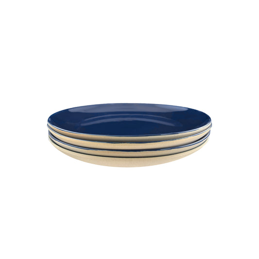 Shell Bisque Indigo Porcelain Salad Plate, Set of 4