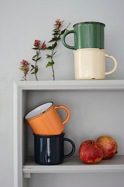 Tinware Mug in Black - Set of 4