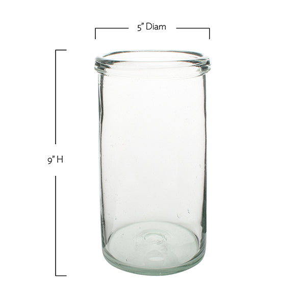 Recycled Glass Large Cylinder Vase