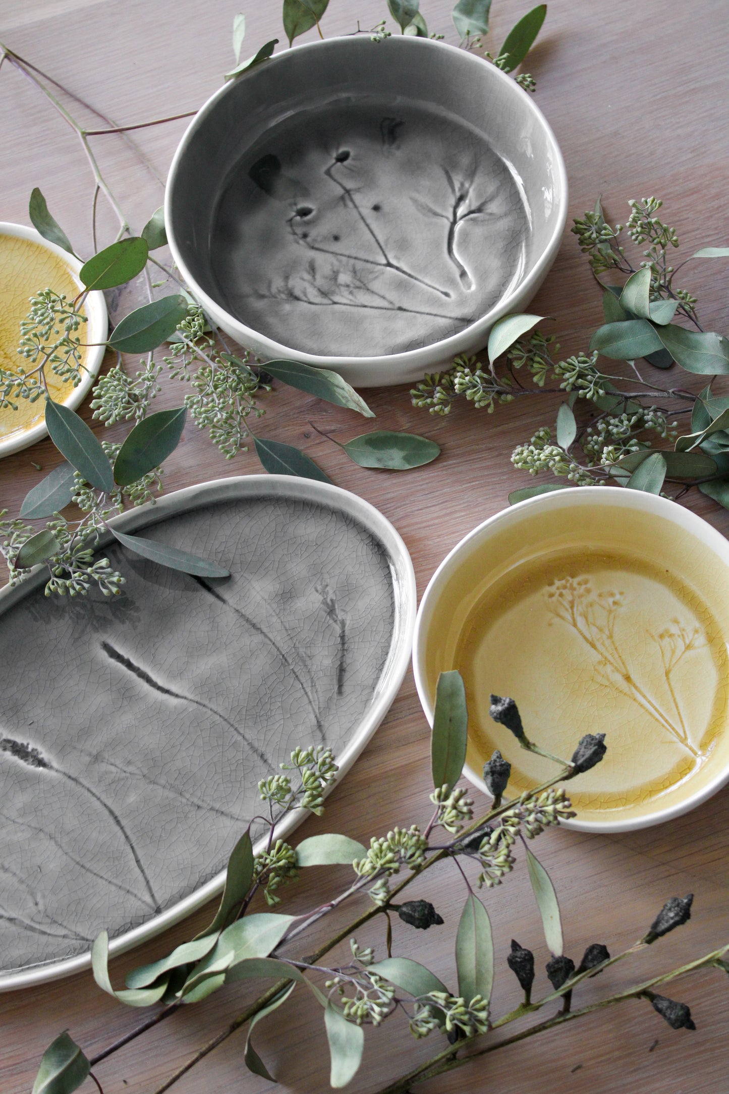 Meadow Yellow Porcelain Small Plate, Set of 4