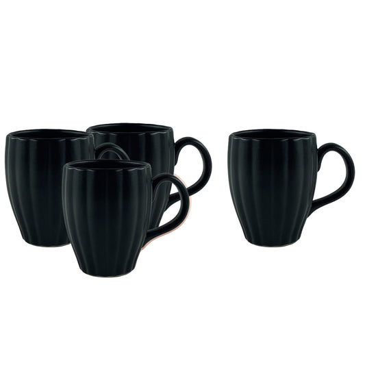 Lafayette Noir Stoneware Coffee Mug, Set of 4 Canvas Home Black, Black Coffee Mug, Black Scalloped Coffee Mug, Black Stoneware, Black Stoneware Coffee Mug, ED Ellen DeGeneres, ED Ellen DeGeneres X Canvas Home, Ellen DeGeneres, Lafayette, Lafayette Black, Lafayette Black Stoneware Coffee Mug, Lafayette Coffee Mug, Lafayette Mug, Lafayette Noir, Lafayette Noir Stoneware Coffee Mug, Mug, Mugs + Cups, Noir, Portugal, Scalloped, Scalloped Coffee Mug, Set of 4, Stoneware, Stoneware Mug