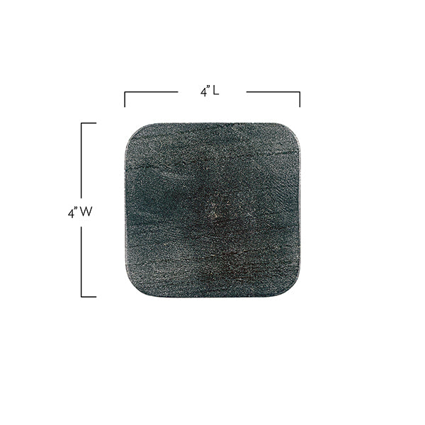Catalina Black Marble Coaster Set
