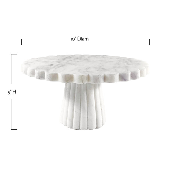 Verona Scalloped Black Marble Cake Stand