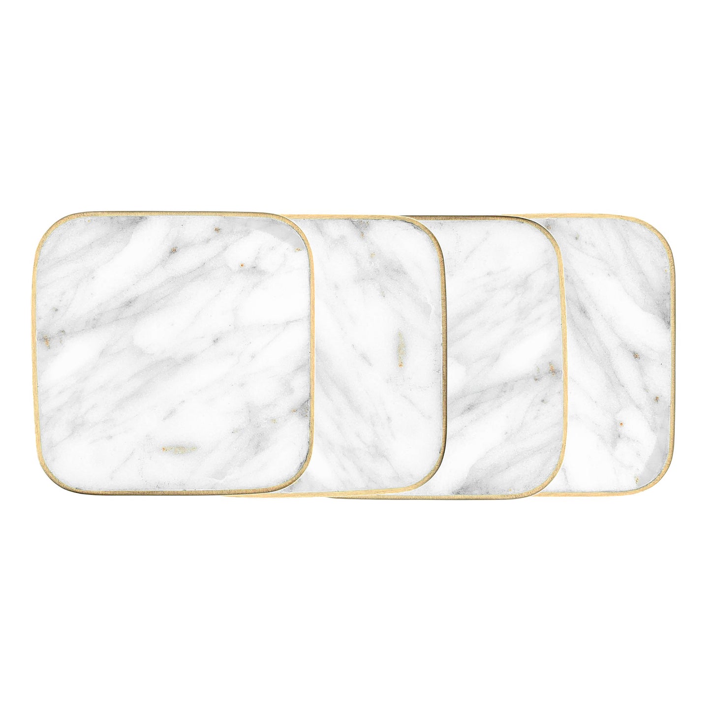 Verona White Marble Coaster Set