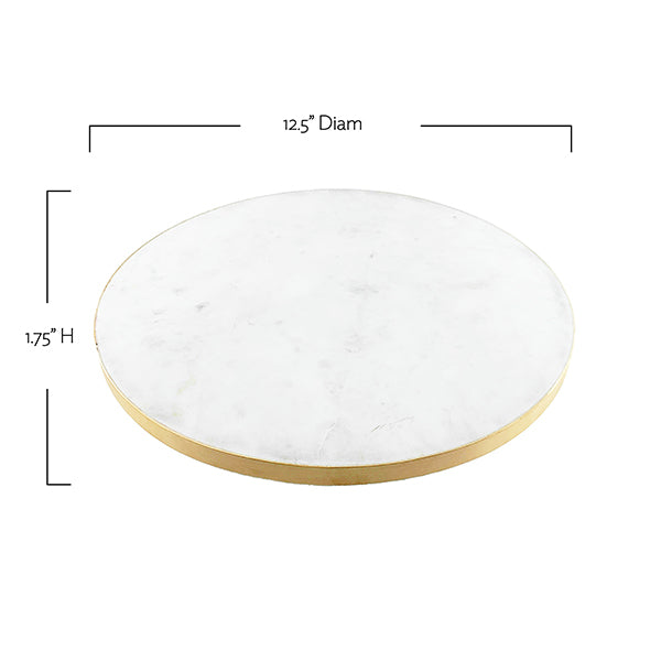 Verona White Marble Lazy Susan