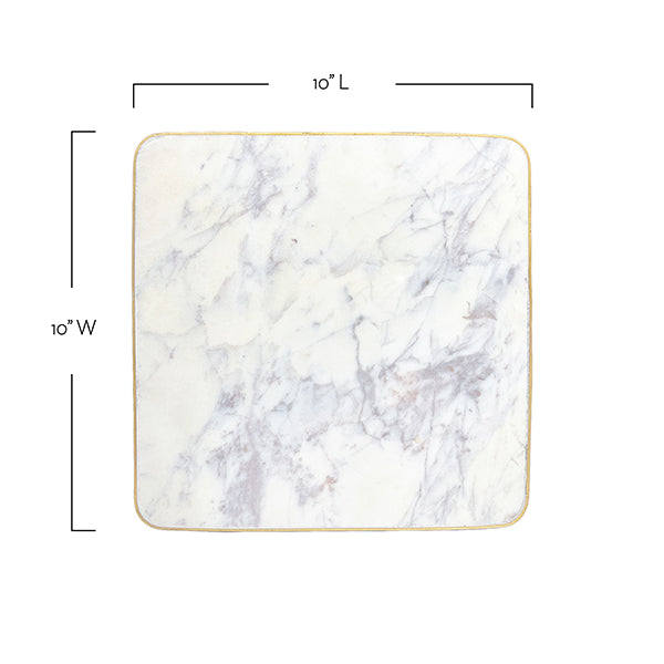 Verona White Marble Square Charger
