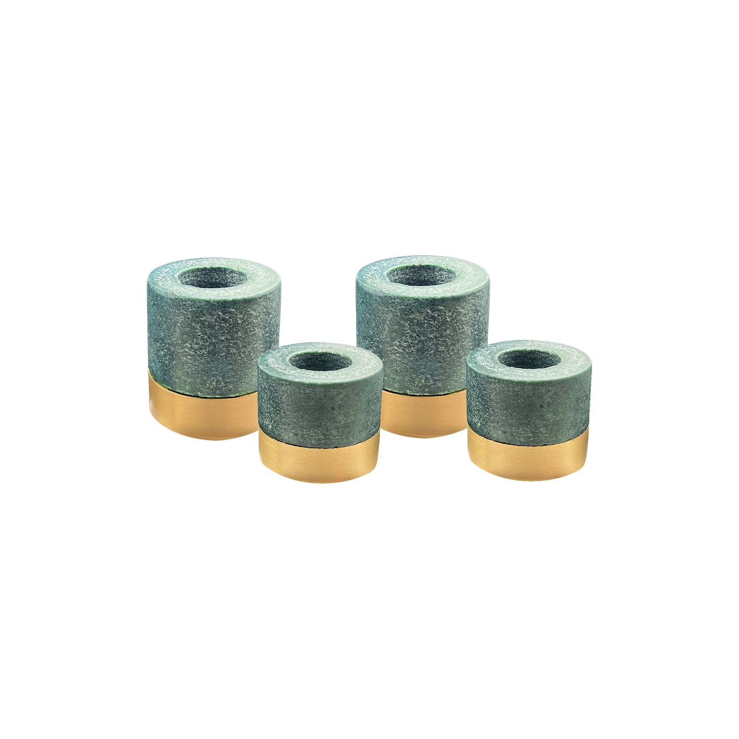 Verona Green Marble Taper Holder Set