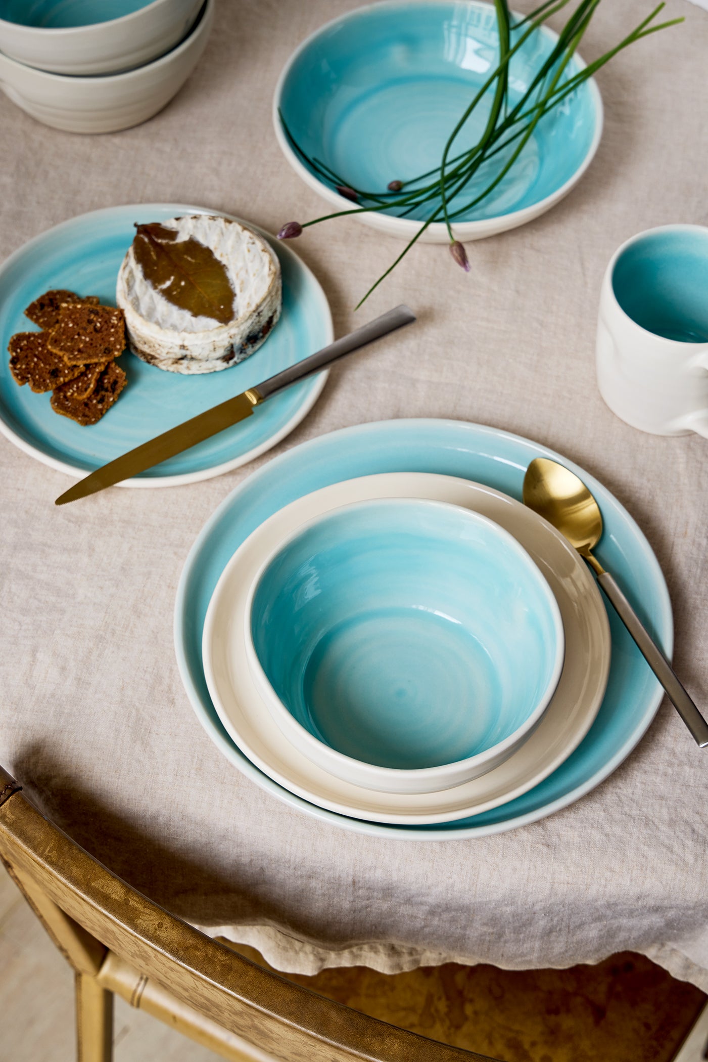 Pinch Pasta Bowl in Aqua - Set of 4