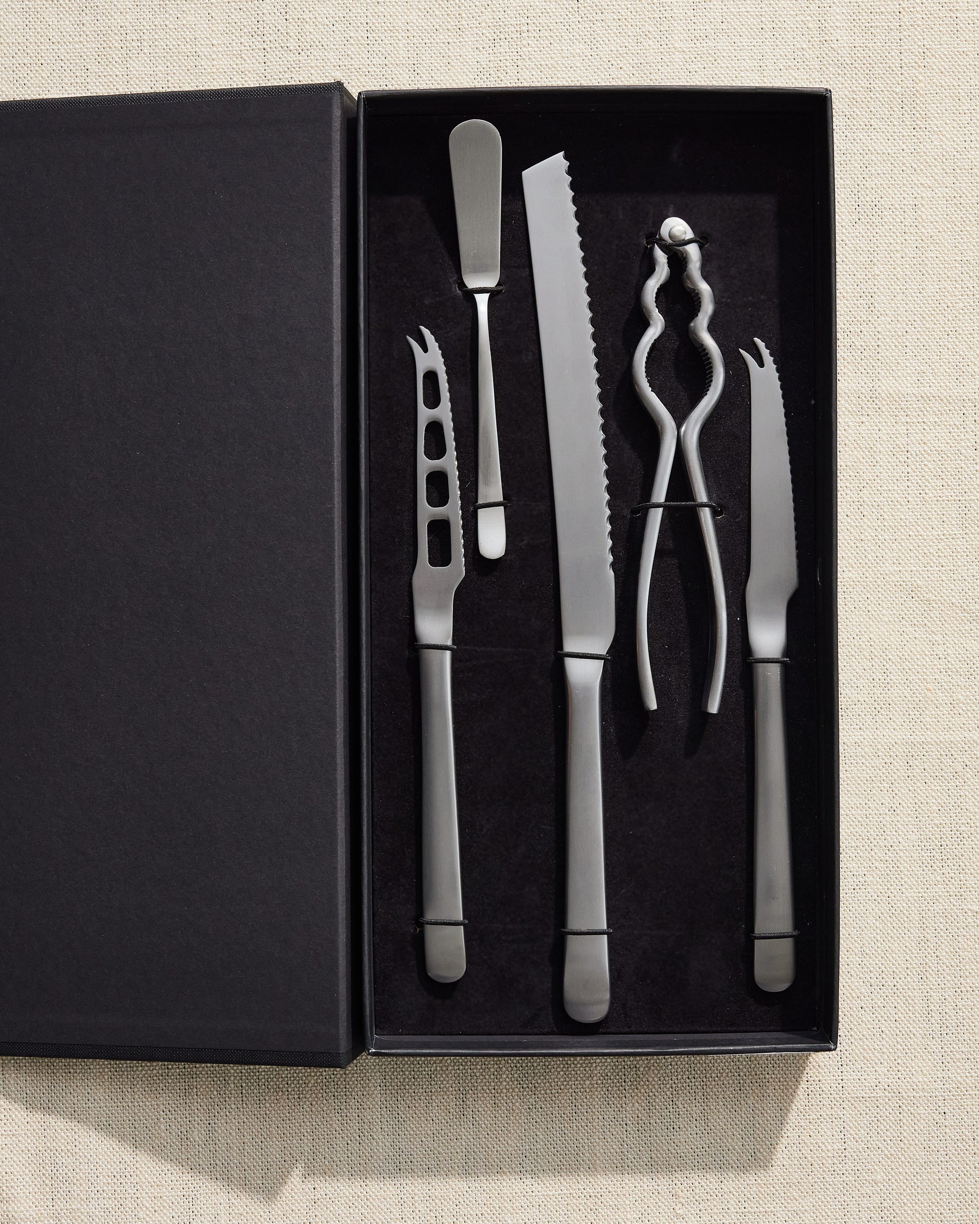 Canvas Classic Brushed Stainless Steel 5 Piece Appetizer Gift Set Canvas Home $50-$100, 5 Piece Set, Bread Knife, Brushed, Brushed Stainless, Cheese Knives, Classic, Cutlery Sets, Host + Hostess, Nutcracker, Portugal, Serving Utensils, Spreader, Stainless, Stainless Steel