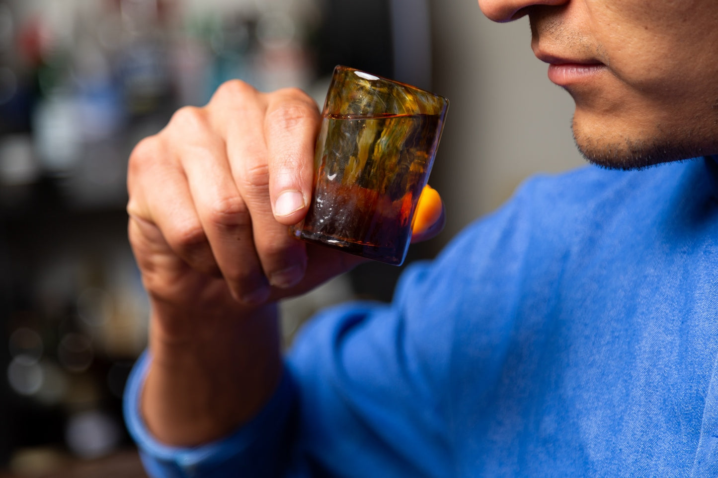 S/2 Xaquixe Shot Glasses -Amber