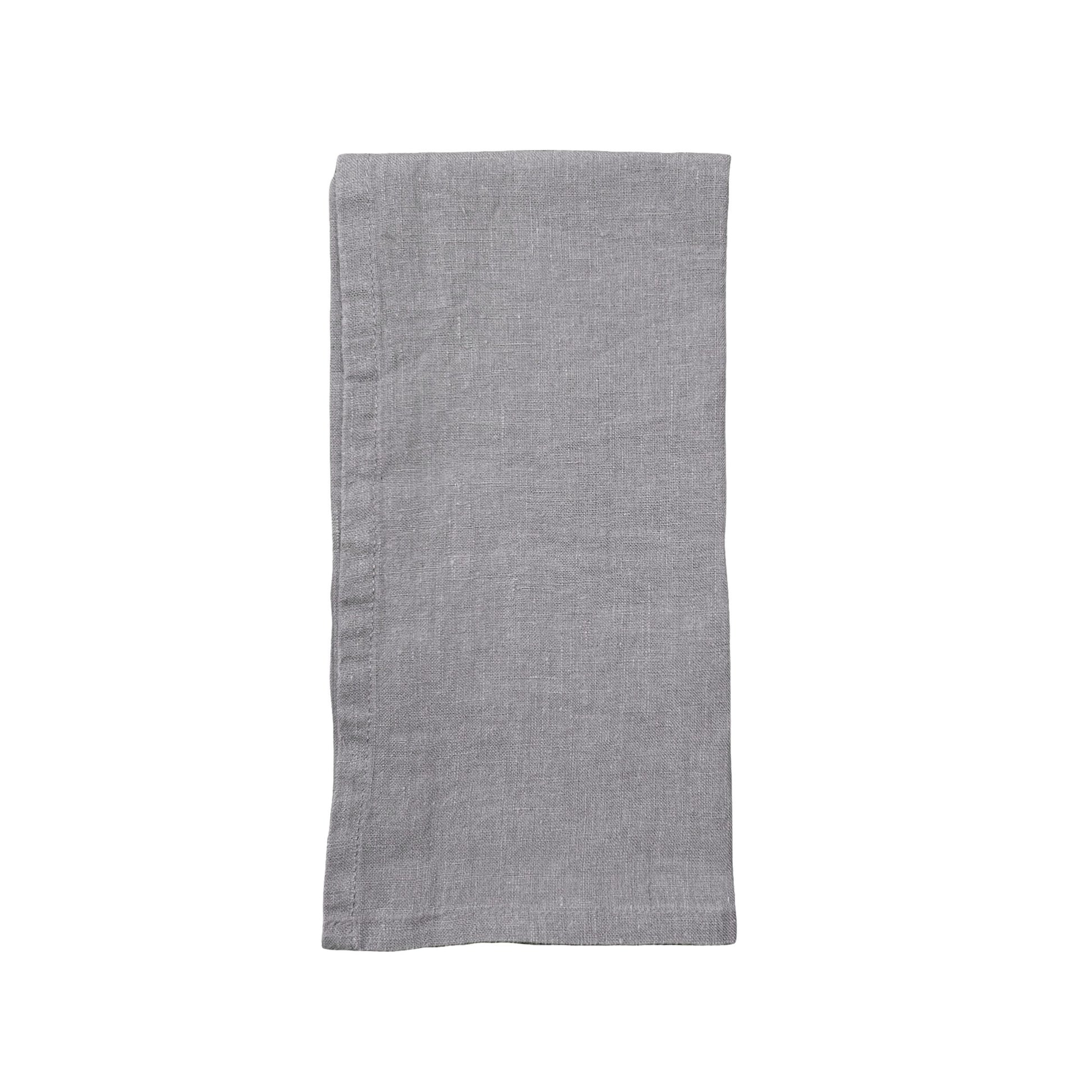 Stone Washed Charcoal Linen Napkin, Set of 4 Canvas Home Charcoal, Ellen DeGeneres, Grey, India, Lafayette, Napkins