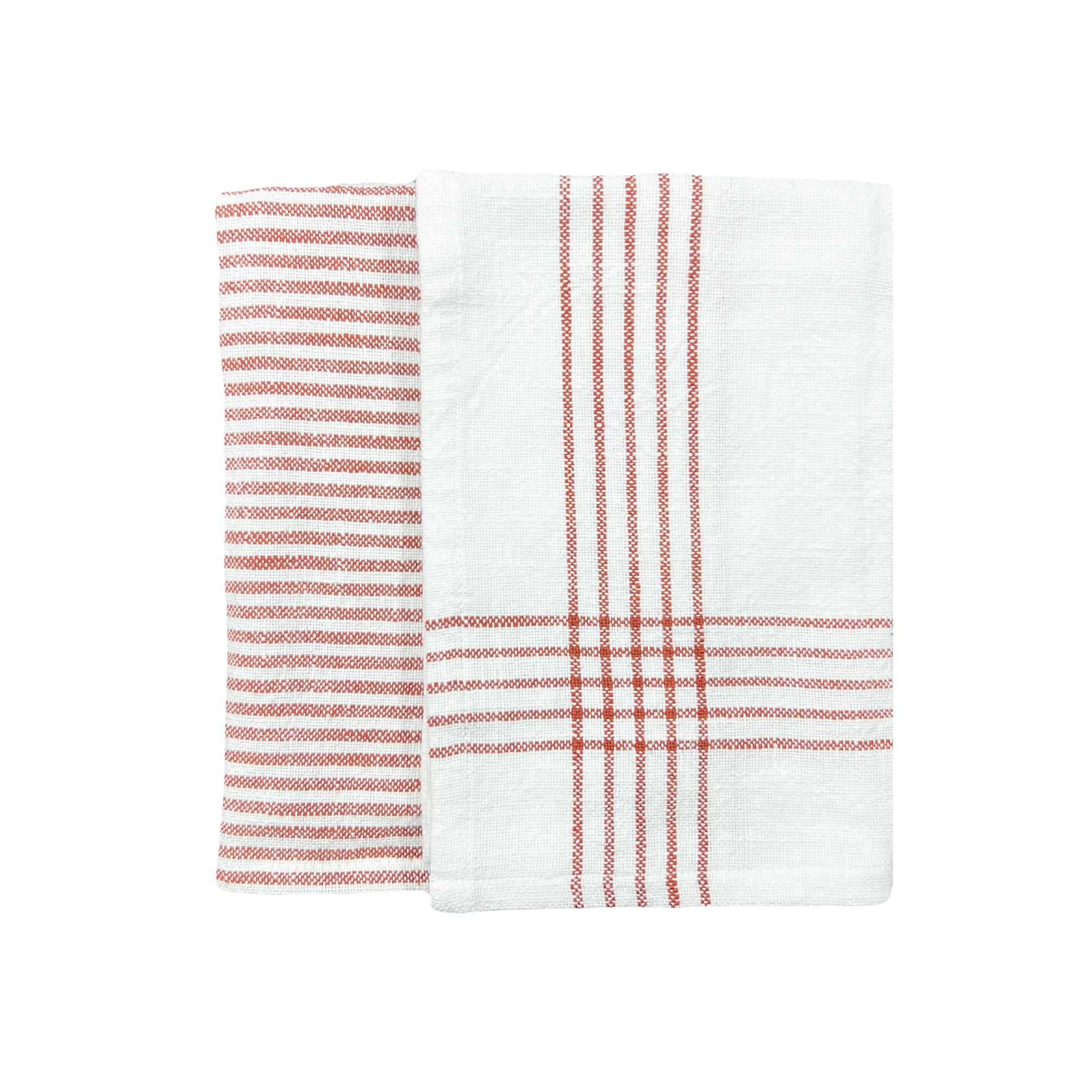 Cotton Tea Towels in Brick- Set of 2
