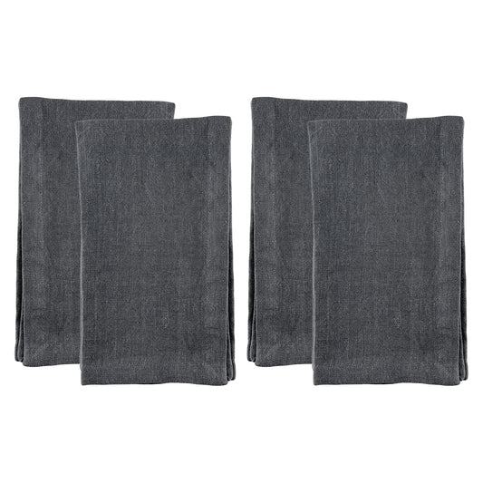 Canvas Home Classic Charcoal Linen Napkin, Set of 4